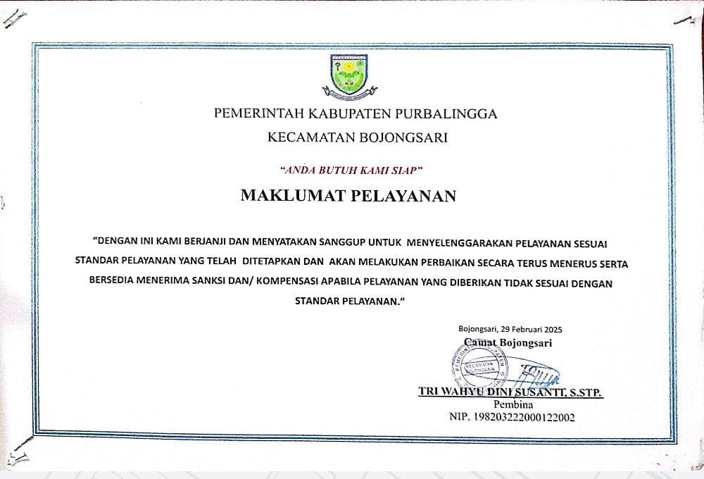 maklumat-pelayanan-kecamatan-bojongsari